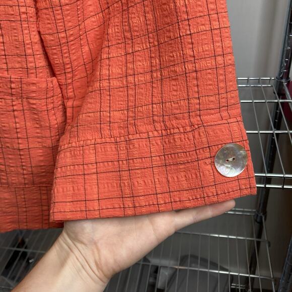 Habitat Women's Orange Textured Chore Jacket Size L Lagenlook Coastal Artsy Boho - Picture 11 of 13